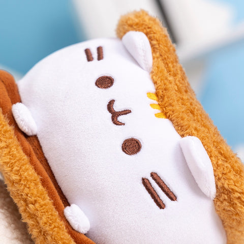 Cute Chocolate Cookie Sandwich Fat Cat Plush Toy – Biscuit Cat Throw Pillow