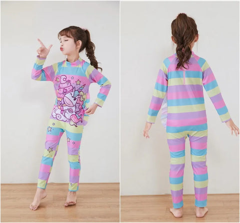 Kids Wetsuit Long Sleeve Surfing Suit with Cap