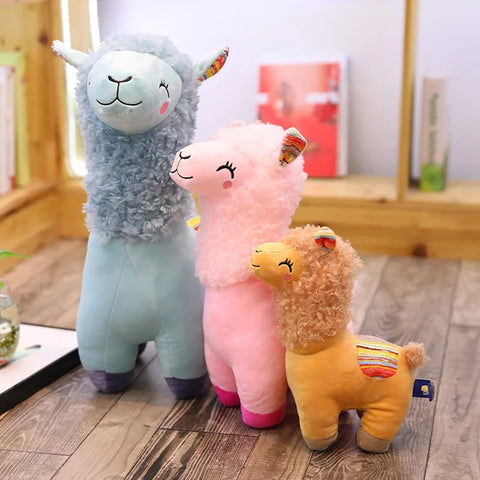 Smiling Alpaca Llama Plush Toy – Cute Stuffed Animal Doll