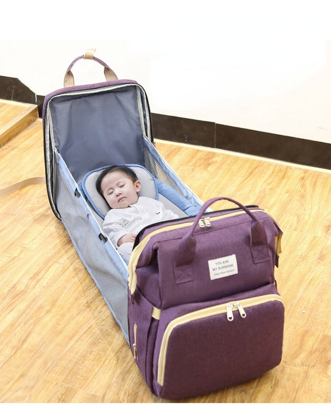 Multifunctional Nappy Backpack with Portable Crib – Convenience Meets Comfort for Parents on the Go Teeny Pandas