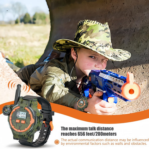 Watch Walkie Talkies for Kids - 2 Piece-Set with Flashlight and Compass