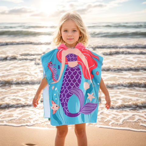 Hooded Beach Towel Cape for Kids