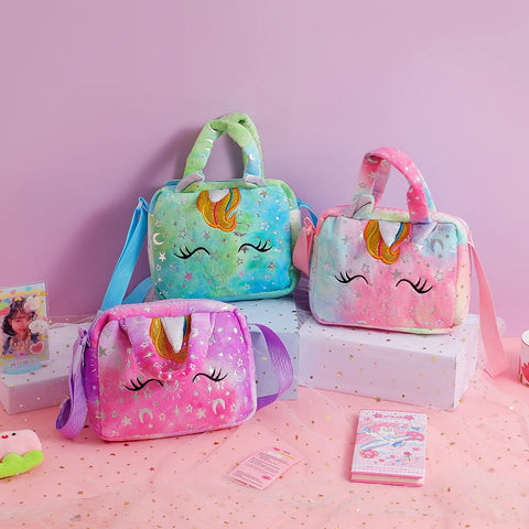 Plush Unicorn Crossbody Bag for Kids