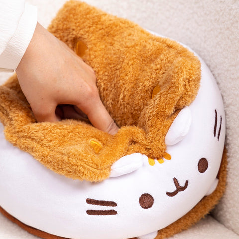 Cute Chocolate Cookie Sandwich Fat Cat Plush Toy – Biscuit Cat Throw Pillow