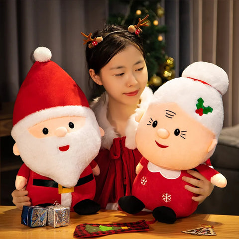Cute Santa Claus, Snowman, and Elk Plush Toys – Soft Christmas Decor for Kids