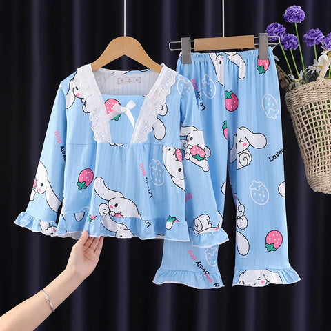 Girls Pajama Set – Cute Cartoon Sleepwear for Autumn and Winter