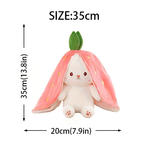 Reversible Carrot and Strawberry Bunny Plushies