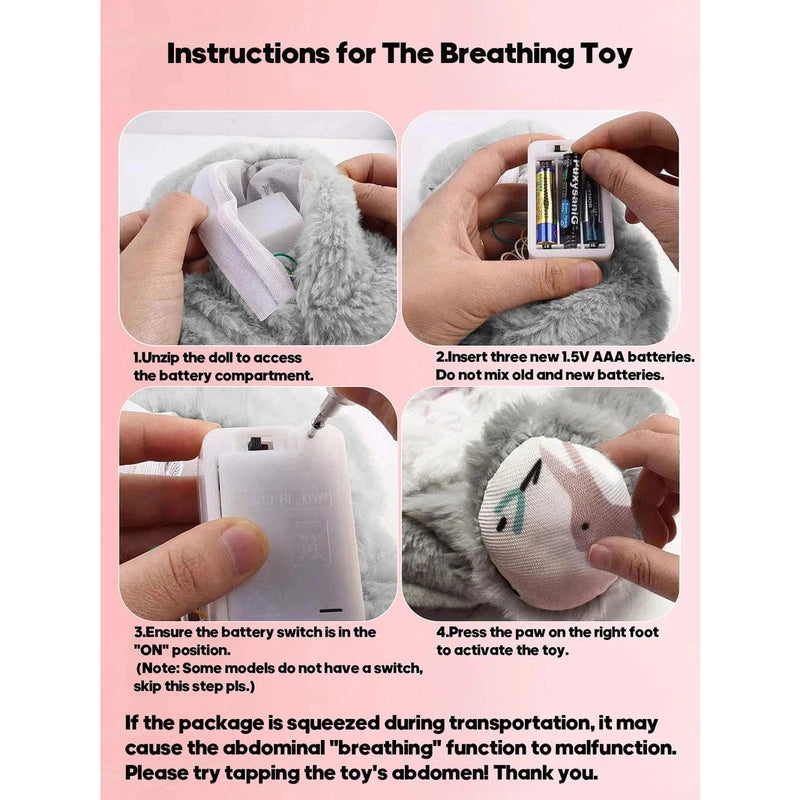 BreathEasy Realistic Breathing Stuffed Animal – Comforting Plush Pet Teeny Pandas