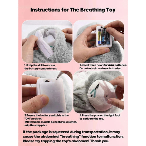 BreathEasy Realistic Breathing Stuffed Animal – Comforting Plush Pet Teeny Pandas