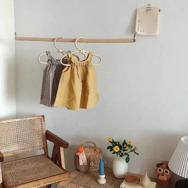 Eco-Friendly Kids Rattan Clothes Hanger - Non-toxic and Durable! Teeny Pandas