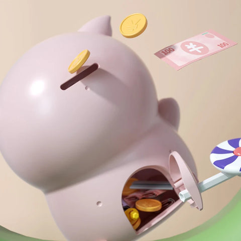 Cartoon Pig Piggy Bank – Coin Saving Jar for Kids