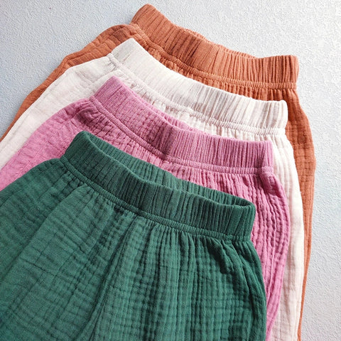 Girls' Cotton Ruffled Flared Pants – Stylish Summer Casual Pants