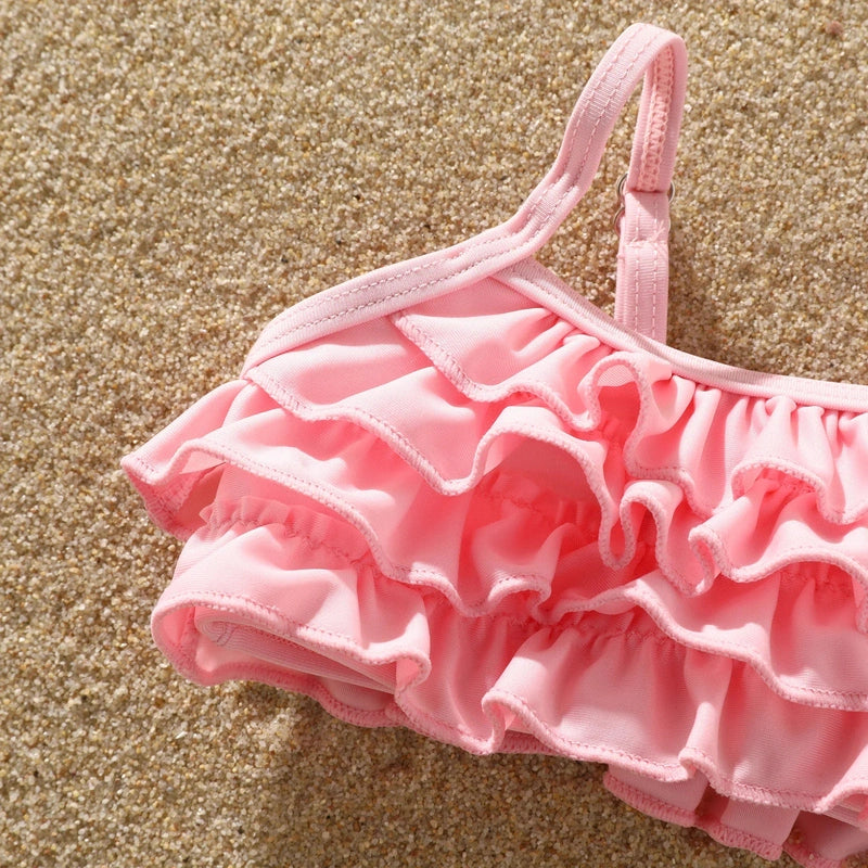 Adorable Ruffle Swimsuit Set – Comfortable & Sun-Safe Fun! Teeny Pandas