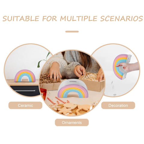 Rainbow Saving Pot Piggy Bank – Fun Cartoon Coin Container for Kids