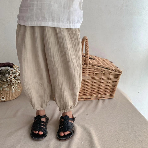 Summer Anti-Mosquito Harem Pants for Kids - Solid Color Loose Casual Trousers