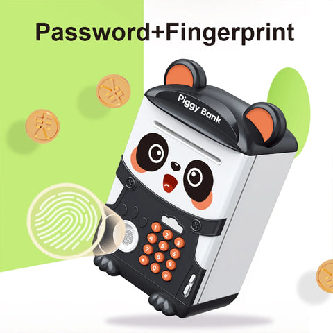 Panda Piggy Bank with Fingerprint & Password Unlock – Automatic ATM Money Box