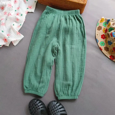 Kids' Cotton Muslin Bamboo Summer Pants – Lightweight and Breathable Bloomers
