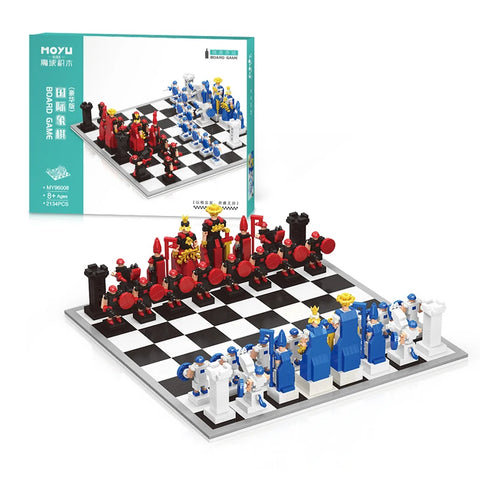 Creative Build Chess Set – Retro Block Chess Game You Assemble! Teeny Pandas
