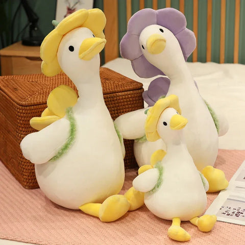 Kawaii Flower Duck Plush Toy – Adorable Stuffed Animal Doll