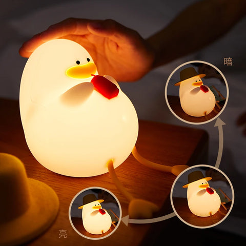 Duck Night Light - Rechargeable, Dimmable Silicone Lamp for Kids
