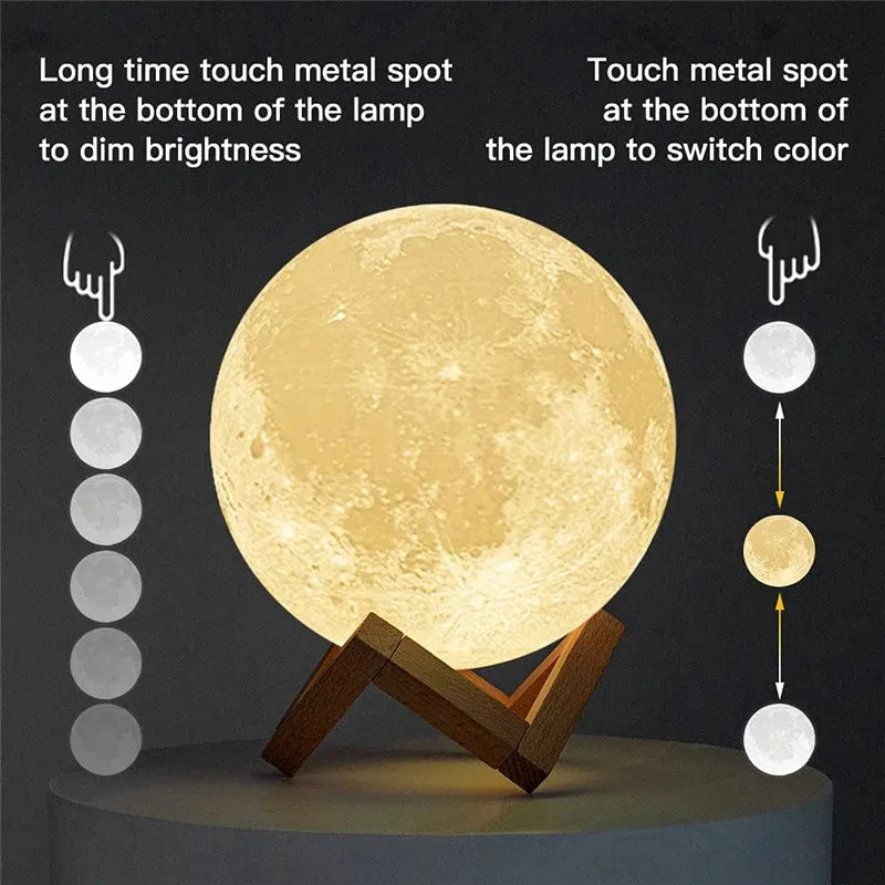 Galaxy Moon Warm LED Night Light - Transforming Every Night Into Starry Glow Teeny Pandas
