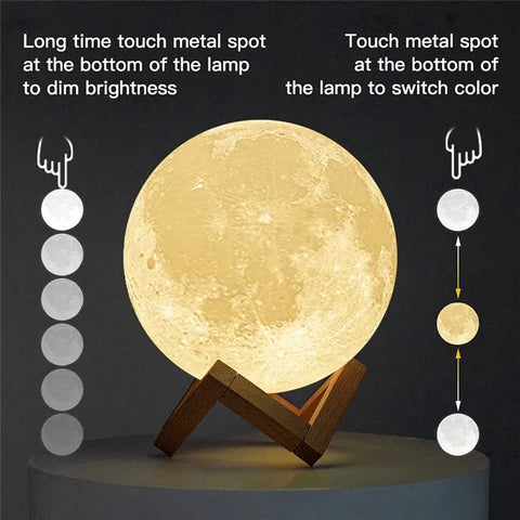 Galaxy Moon Warm LED Night Light - Transforming Every Night Into Starry Glow Teeny Pandas