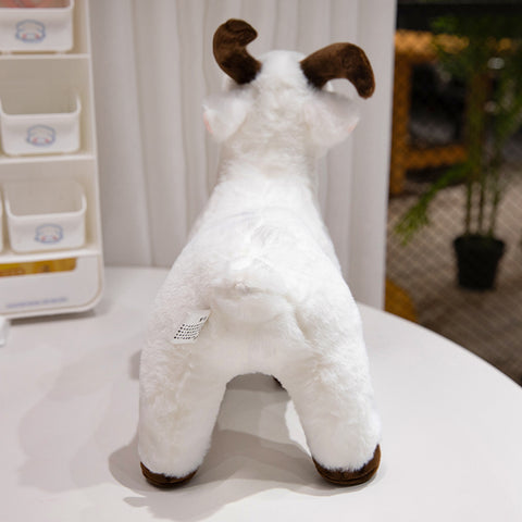 Lifelike Goat Simulation Stuffed Animal - White and Black Goat Plushie