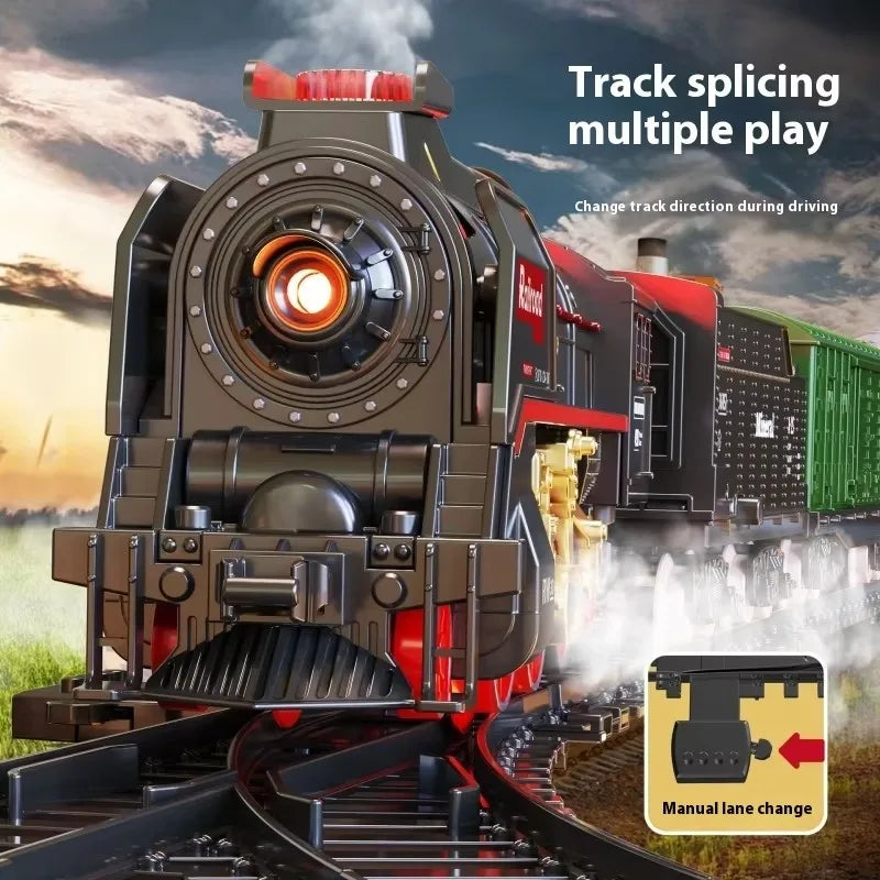 Retro Steam Train Track Toy Set - product detail view 2