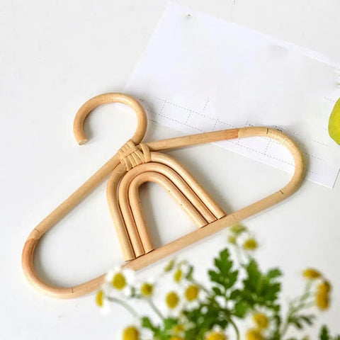 Eco-Friendly Kids Rattan Clothes Hanger - Non-toxic and Durable! Teeny Pandas