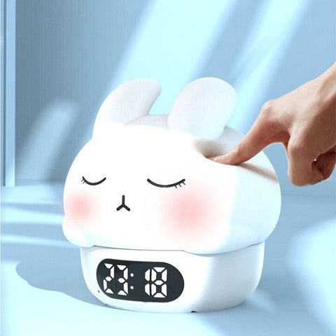 Cute Bunny Digital Alarm Clock - With Night Light for Kids