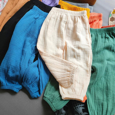 Kids' Cotton Muslin Bamboo Summer Pants – Lightweight and Breathable Bloomers