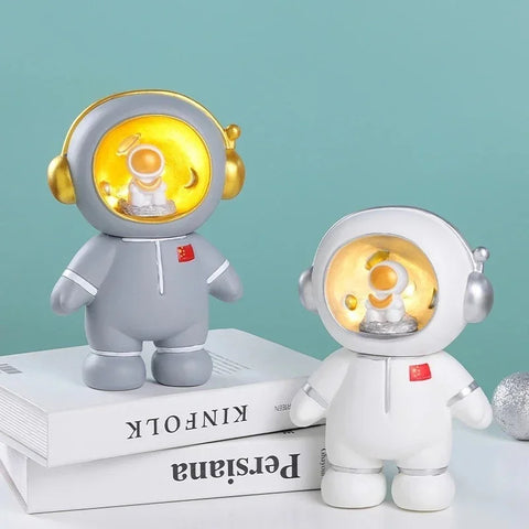 Astronaut Night Light Piggy Bank – Creative Coin Saving Box for Kids' Bedroom Decor