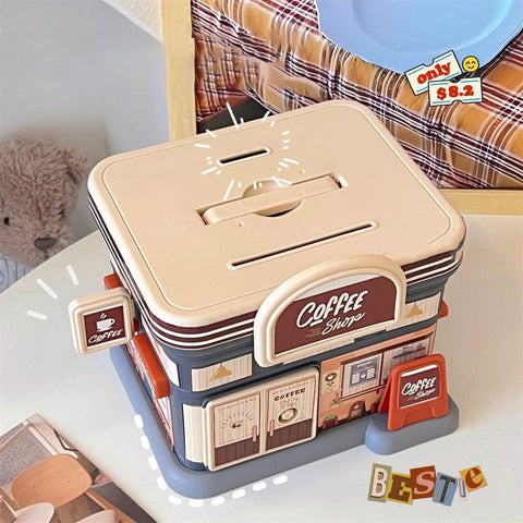 Store Shaped Money Box with Key Lock