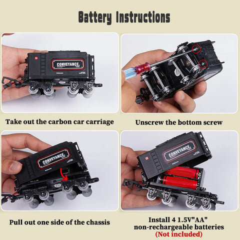 Classic Electric Train Set for Kids with Realistic Sounds, Steam, and Lights