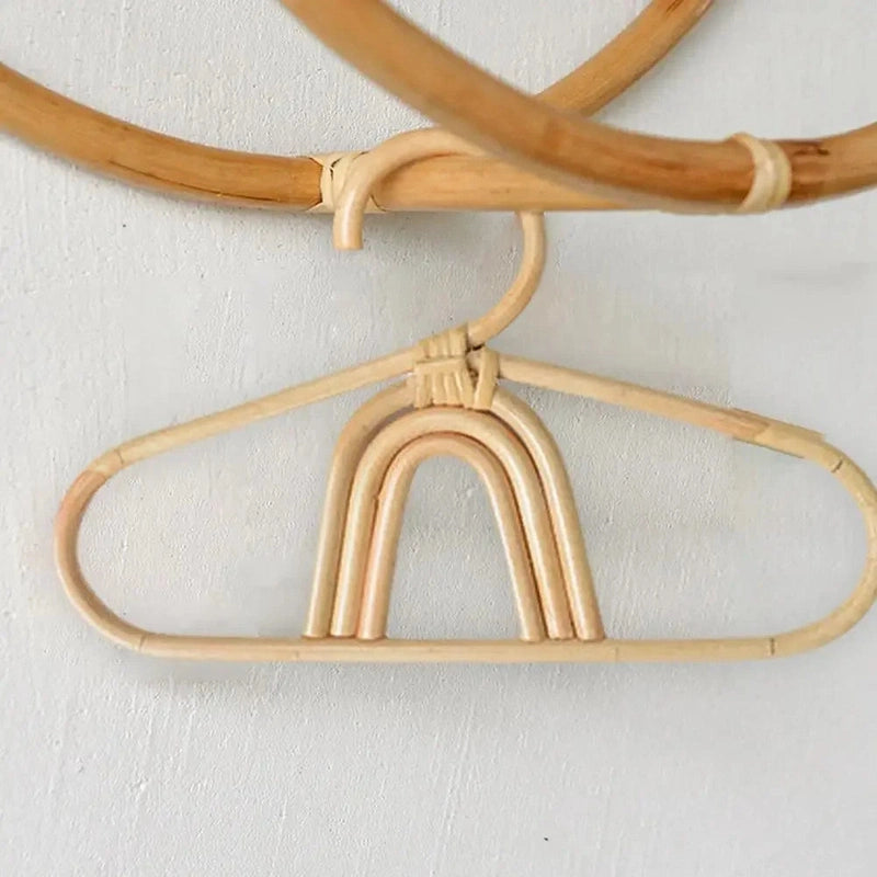 Eco-Friendly Kids Rattan Clothes Hanger - Non-toxic and Durable! Teeny Pandas