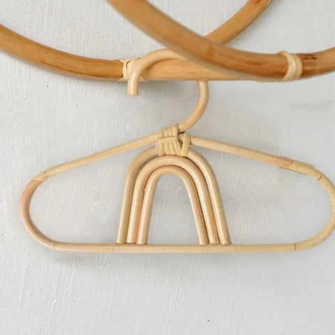 Eco-Friendly Kids Rattan Clothes Hanger - Non-toxic and Durable! Teeny Pandas