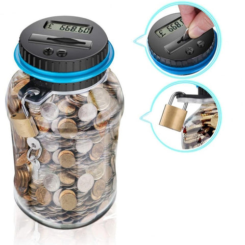 Large Capacity Electronic Piggy Bank – Digital Coin Counter for Kids & Adults
