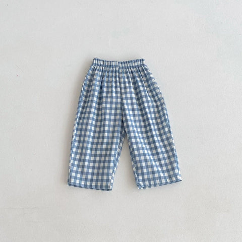 Cartoon Plaid Harem Pants for Kids - Summer Casual Loose Trousers