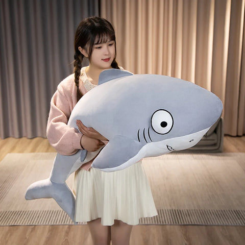 Cartoon Shark Plush Toy – Soft Sleeping Pillow for Office, Home Comfort, and Birthday Gift