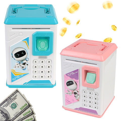 Fingerprint Piggy Bank – ATM-Style Money Box with Password & Music