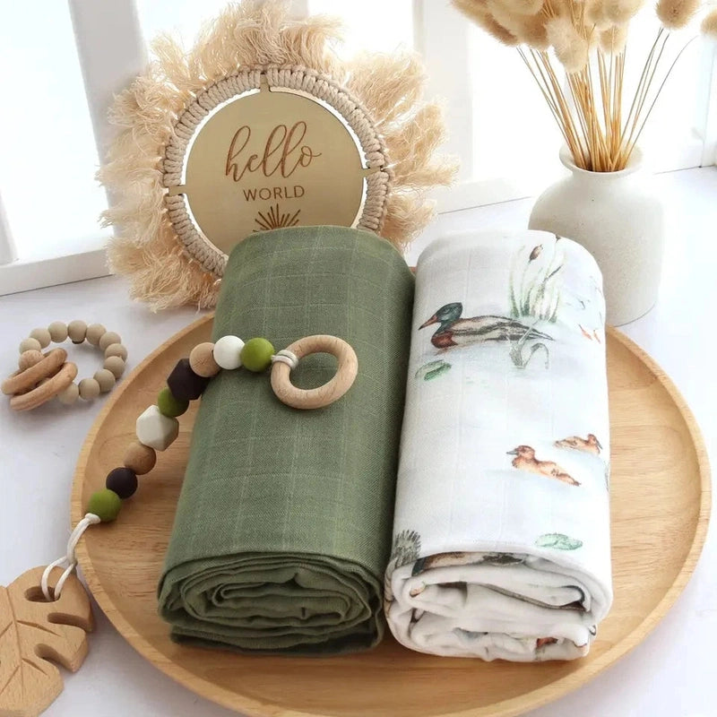 Gentle Bamboo Cotton Swaddle - Luxurious Comfort and Breathable Swaddle Teeny Pandas