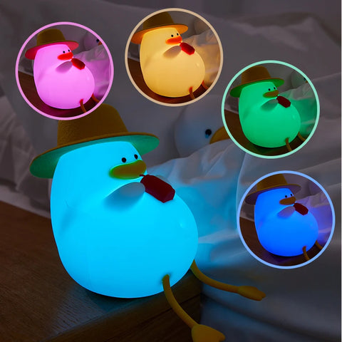 Duck Night Light - Rechargeable, Dimmable Silicone Lamp for Kids