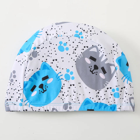 Floating Short Sleeve Cat Print Swimsuit