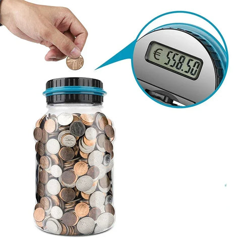 Large Capacity Electronic Piggy Bank – Digital Coin Counter for Kids & Adults