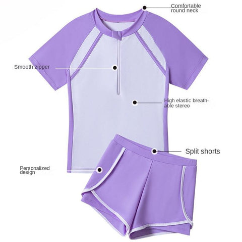 Double Layers Girls Two-Piece Swimwear