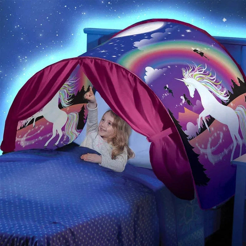 Kids Dream Overbed Tent – Cozy Sleep & Play Dome for Bedtime Fun Teeny Pandas