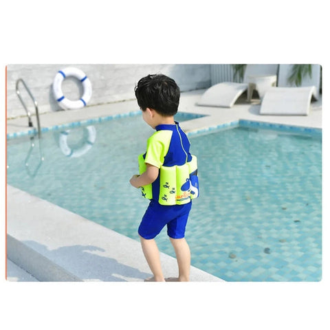 Boys Floating Shark Swimsuit – Kids' Summer Floating Rash Guard Swimwear