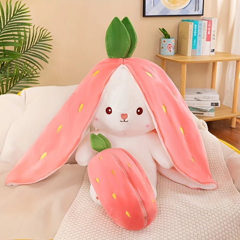 Reversible Carrot and Strawberry Bunny Plushies