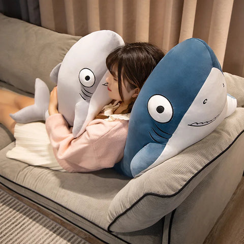Cartoon Shark Plush Toy – Soft Sleeping Pillow for Office, Home Comfort, and Birthday Gift