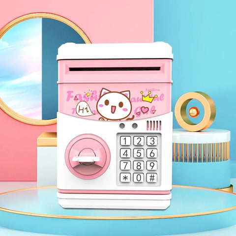 Cartoon Piggy Bank with Music & Stories – Mini ATM-Style Money Safe